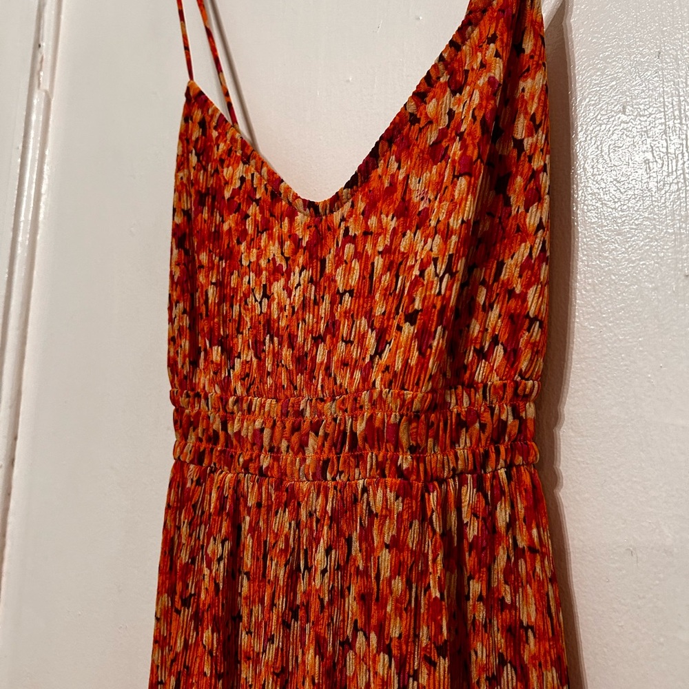 Mango Red and Orange Patterned Maxi Dress